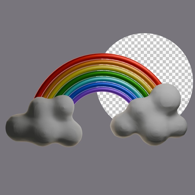 PSD 3d-illustration des regenbogens psd