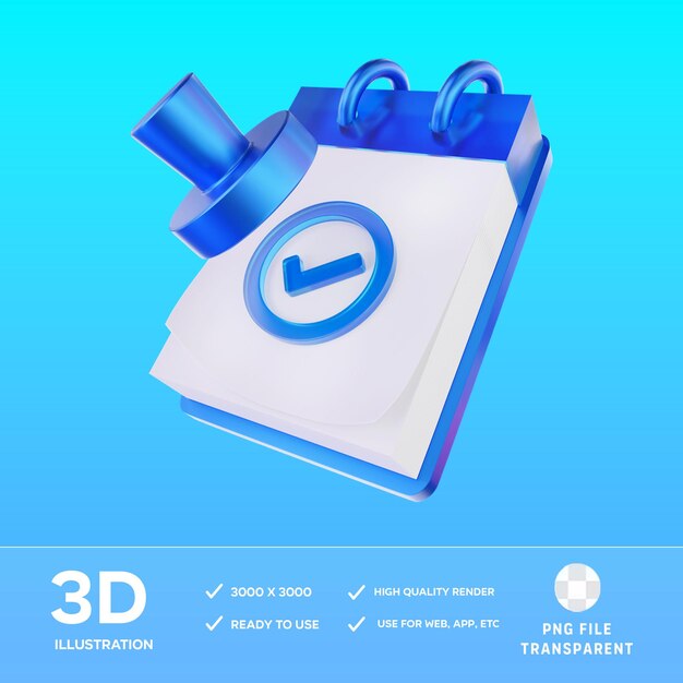 3D-Illustration des von der PSD zugelassenen Kalenders