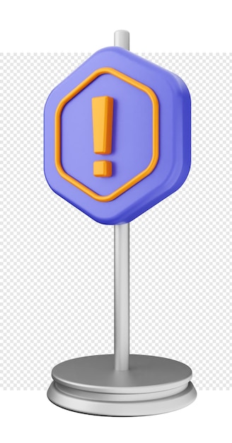 3D-Illustration des Warnschildsymbols „Vorsicht“ rendern