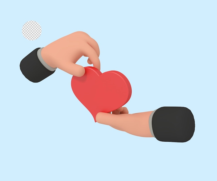 PSD 3d illustration de donner la communication d'amour