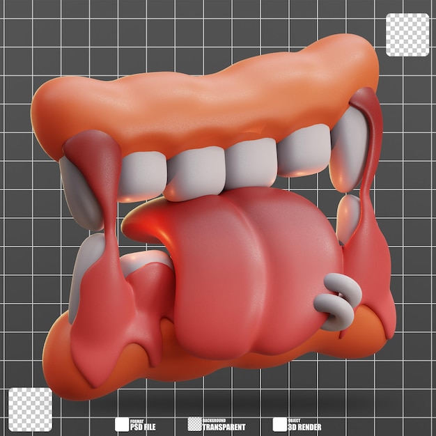 3d-Illustration Draculas Zähne mit scharfen Zähnen 4