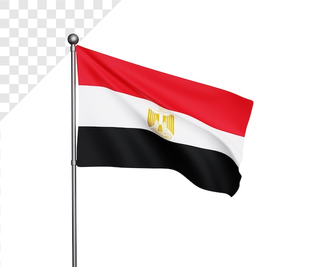 3D illustration du drapeau de l'Egypte