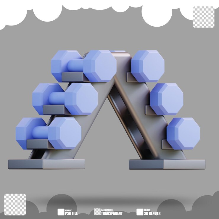 PSD 3d illustration dumbbells 2