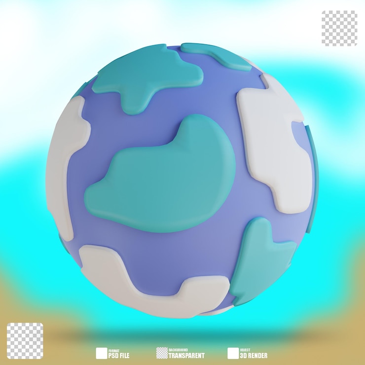 PSD 3d illustration earth