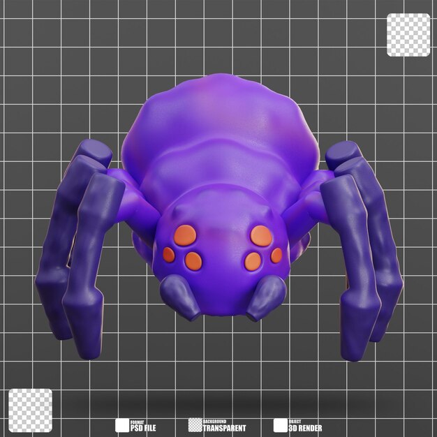 3D-Illustration einer Halloween-Spinne