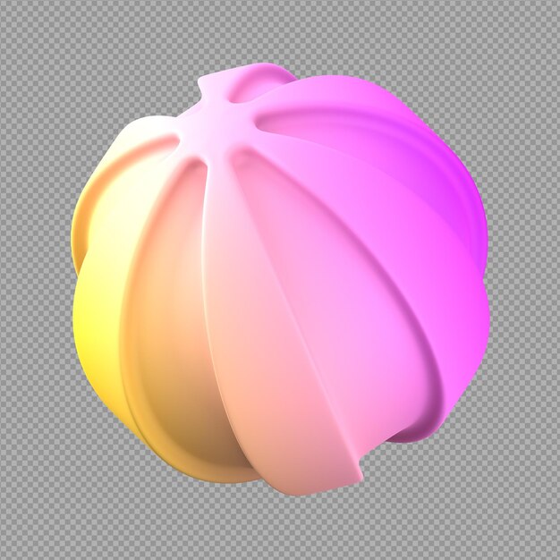 3D-Illustration einer kreisförmigen UFO-Form auf durchsichtigem Hintergrund