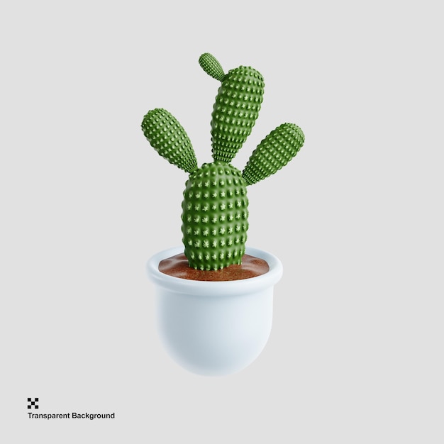 3D-Illustration eines Kaktustopfes