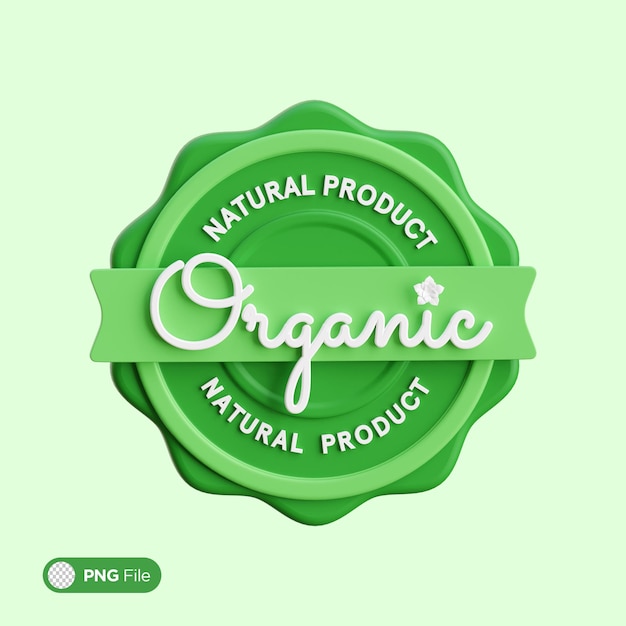 3D-Illustration eines ökologischen Naturprodukts