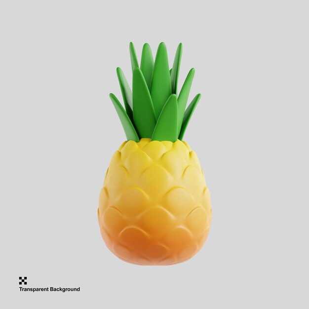 PSD 3d-illustration eines tropischen symbols, das eine ananas darstellt