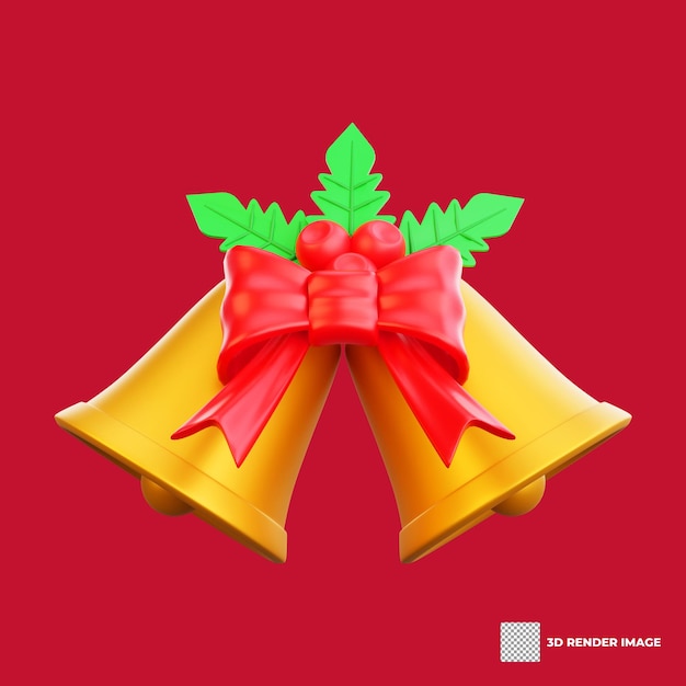 3d-illustration eines weihnachtsglockensymbols