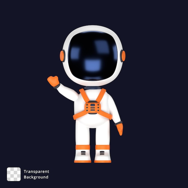 3D-Illustration eines winkenden Astronauten