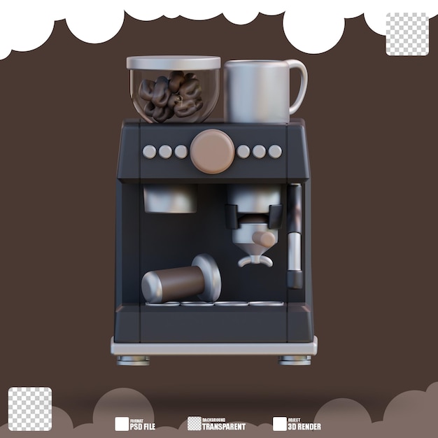 3d-illustration espressomaschine 3