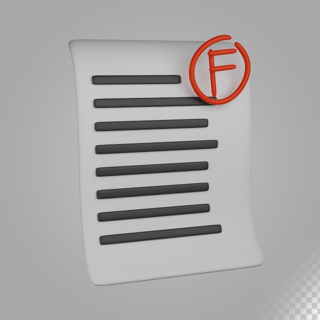 3d illustration f score de note