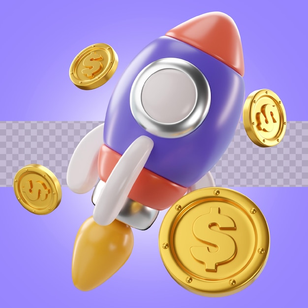 3D-Illustration Finanzielles Startup