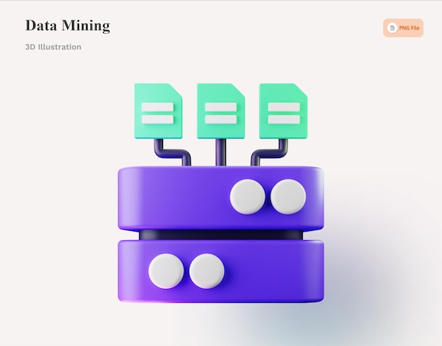 3D-Illustration für das Data Mining