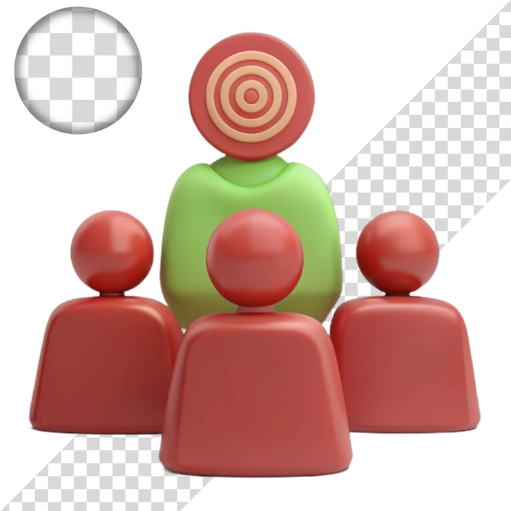 PSD 3d-illustration für die zielgruppe