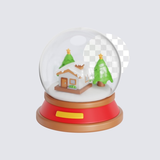 3D-Illustration für eine Miniatur-Schneeball-Weihnachten