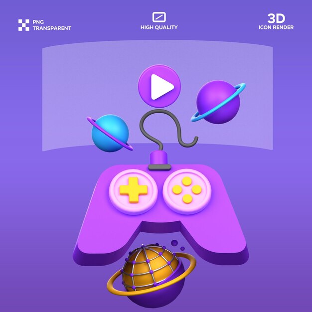 3D-Illustration für PSD-Metaverse-Spiele