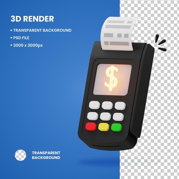 3D-Illustration Geldautomaten-Banking-Objekt