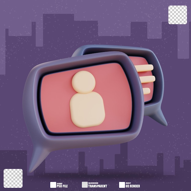 3D-Illustration Geschäftschat 2