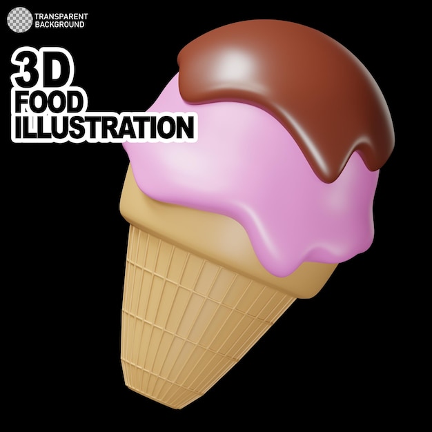 3d, illustration, de, glace