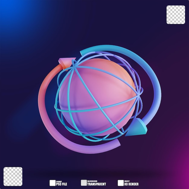 3D illustration global exchange 5