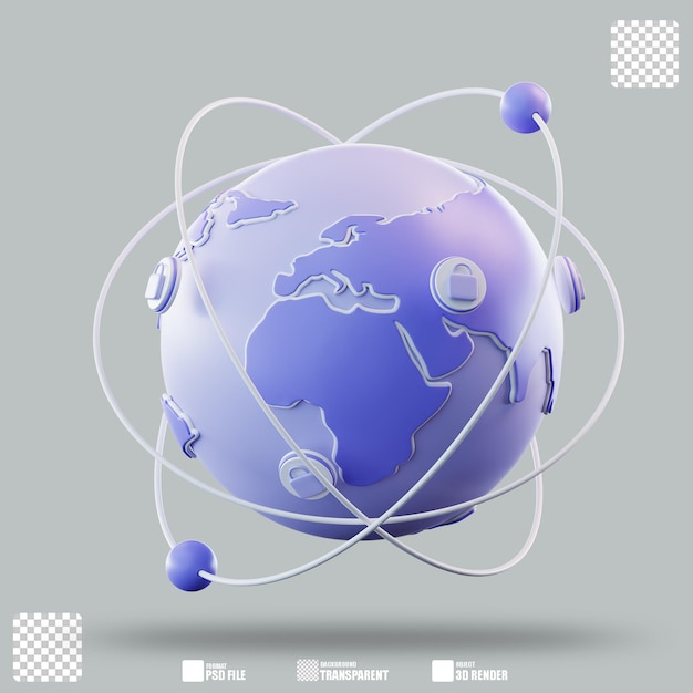 3D Illustration Global Security