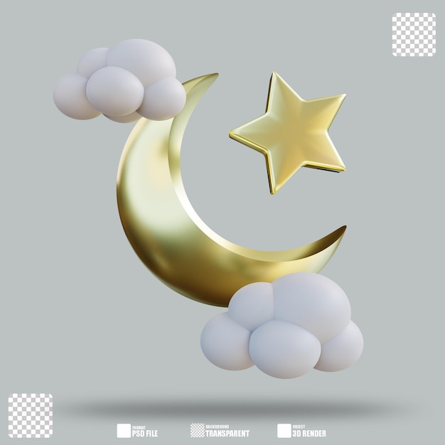 3D-Illustration Halbmond 3