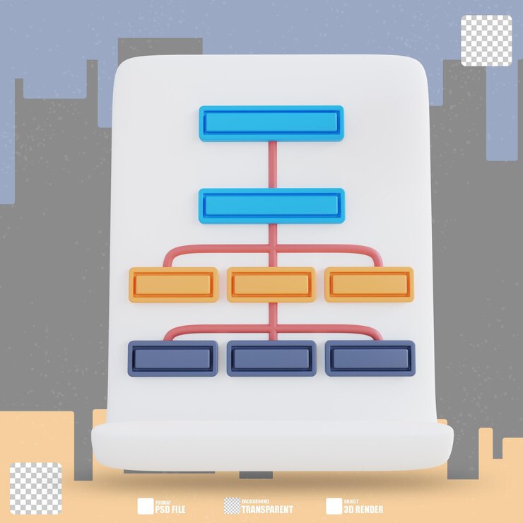PSD 3d illustration hierarchy 2