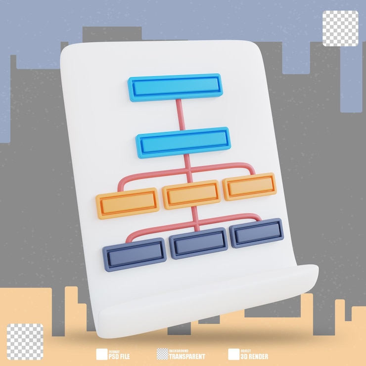 PSD 3d illustration hierarchy 2