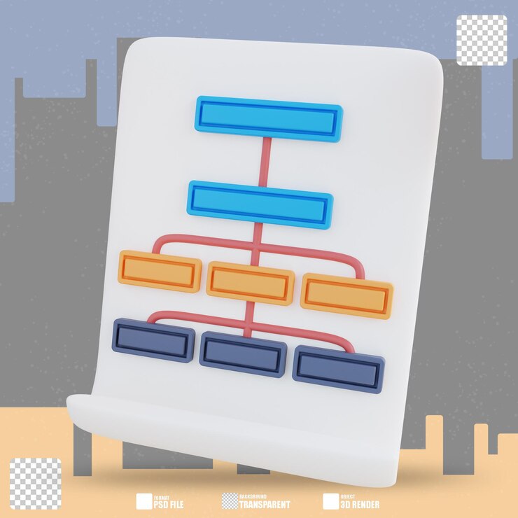 PSD 3d illustration hierarchy 3