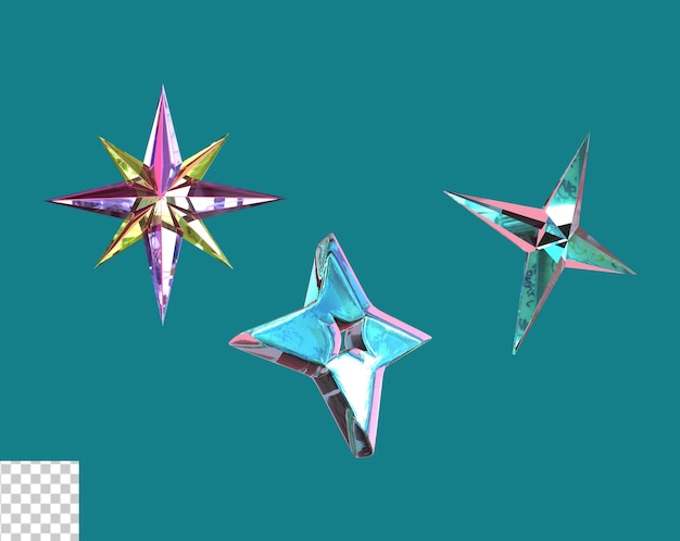 3D-Illustration Holographische abstrakte Formen