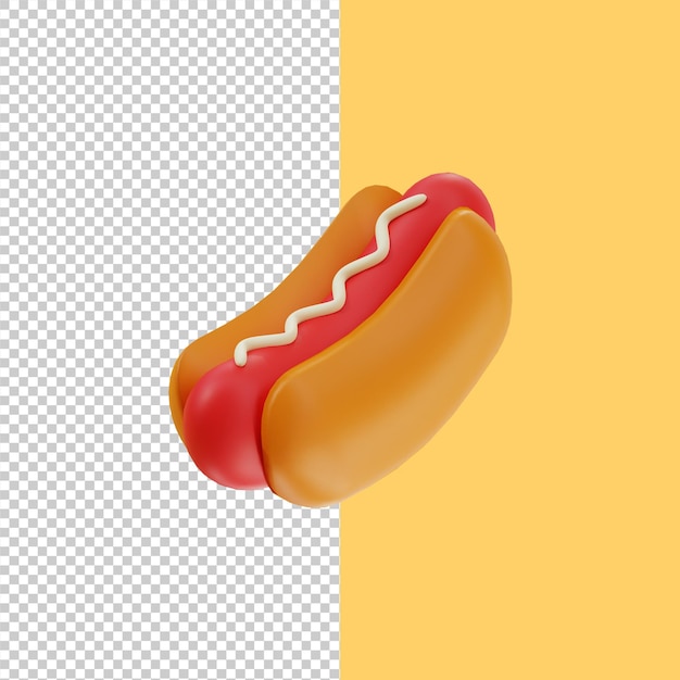 3d, Illustration, De, Hot-dog