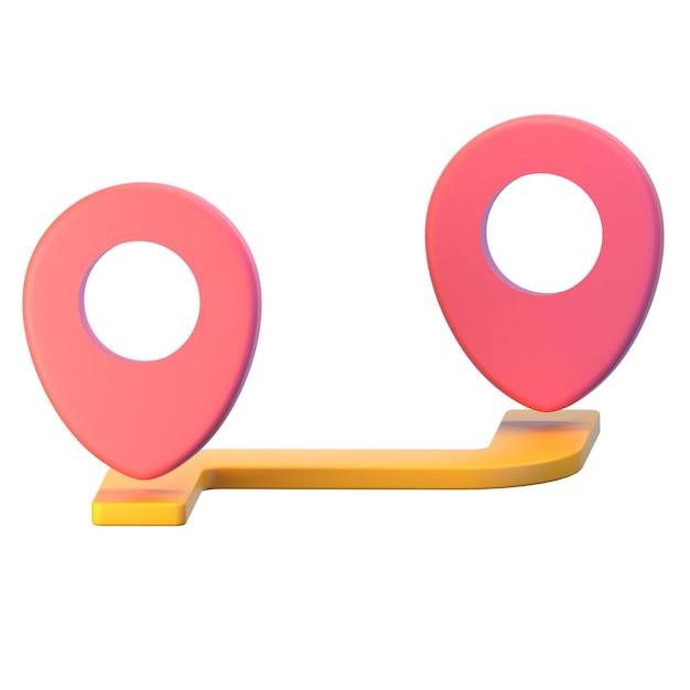 3D-Illustration Icon Pack Element der Route