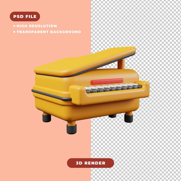 PSD 3d illustration de l'icône du piano