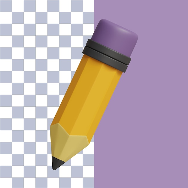 3d Illustration De L'icône De L'éducation Au Crayon Isolé