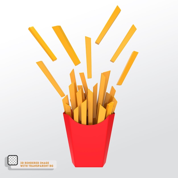 PSD 3d illustration icône isolé de frites