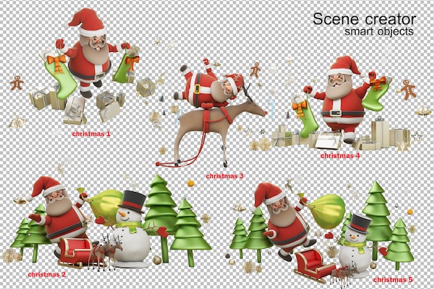 3d Illustration Jour De Noël Avec Le Père Noël