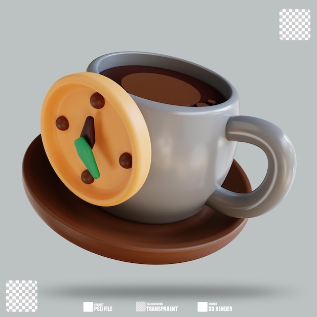 PSD 3d-illustration kaffeezeit 2