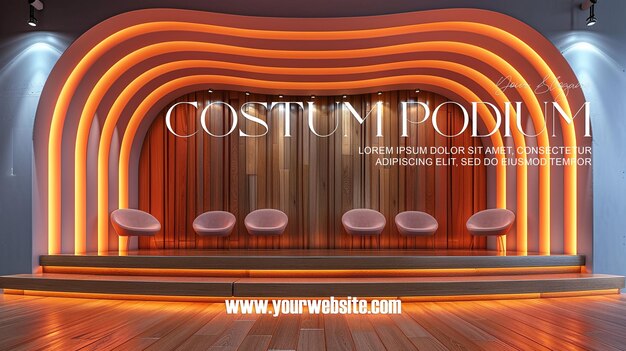 3d-illustration leeres podium mit abstraktem hintergrund sehr realistisches frontbild-mockup