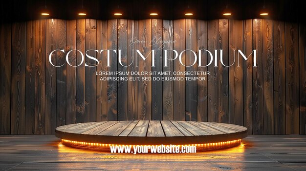 PSD 3d-illustration leeres podium mit abstraktem hintergrund sehr realistisches frontbild-mockup