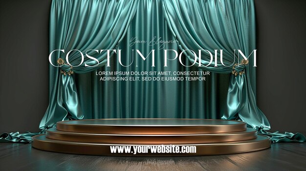 3d-illustration leeres podium mit abstraktem hintergrund sehr realistisches frontbild-mockup