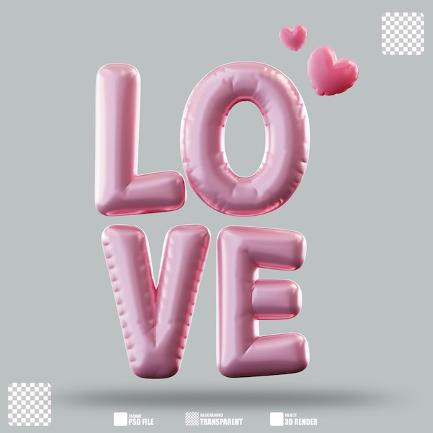 3D-Illustration Liebesballon