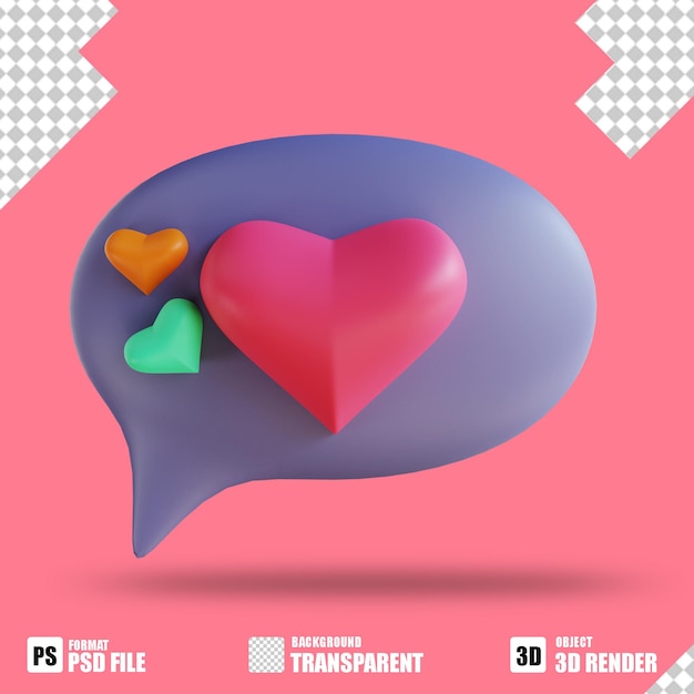 3D-Illustration Liebesbotschaft 4 passend zum Valentinstag
