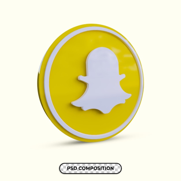 3d illustration logo snapchat isolé