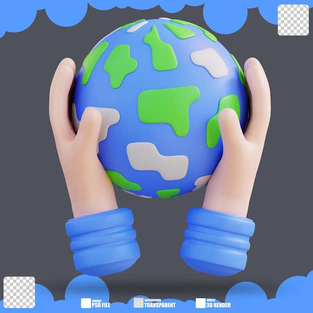 3d Illustration De La Main Et Du Globe 4