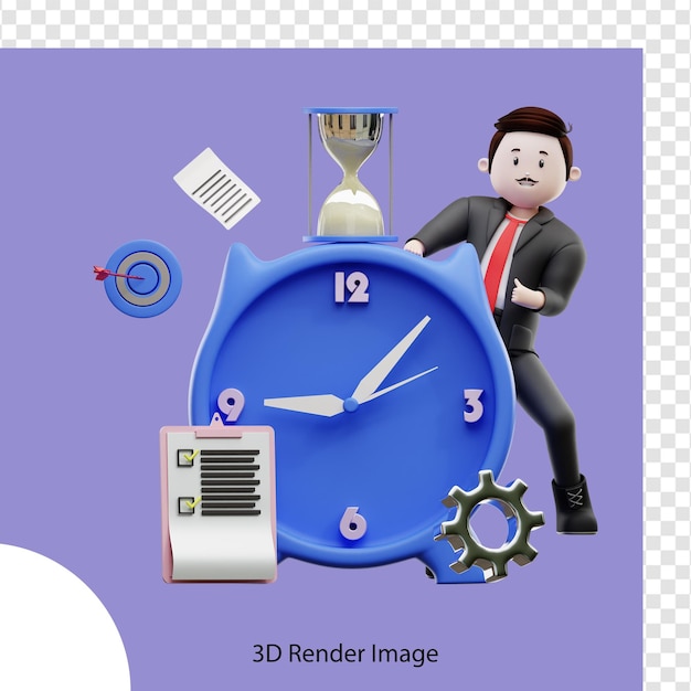 3d Illustration Mâle Faisant La Date Limite De La Tâche