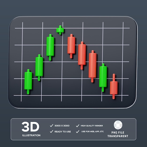 3D-Illustration mit dem Bearish Abandoned Baby