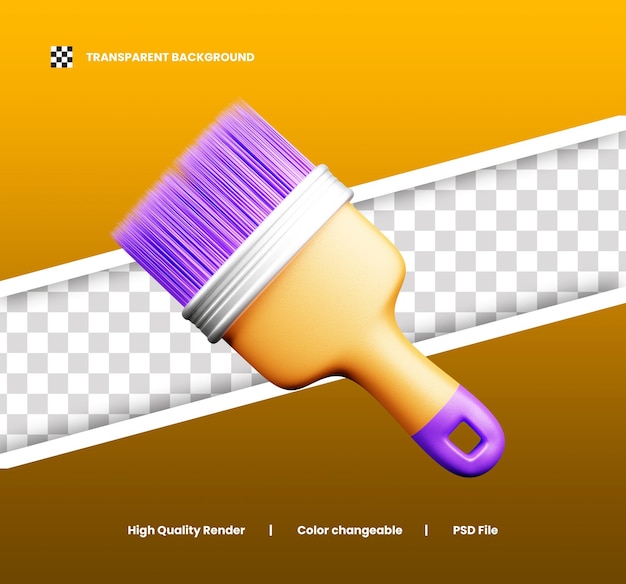 3D-Illustration mit Pinsel oder 3D-Symbol für den Tag der Arbeit