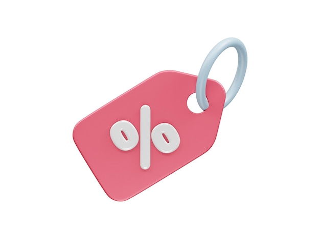 3D-Illustration mit Rabatt-Tag-Symbolen